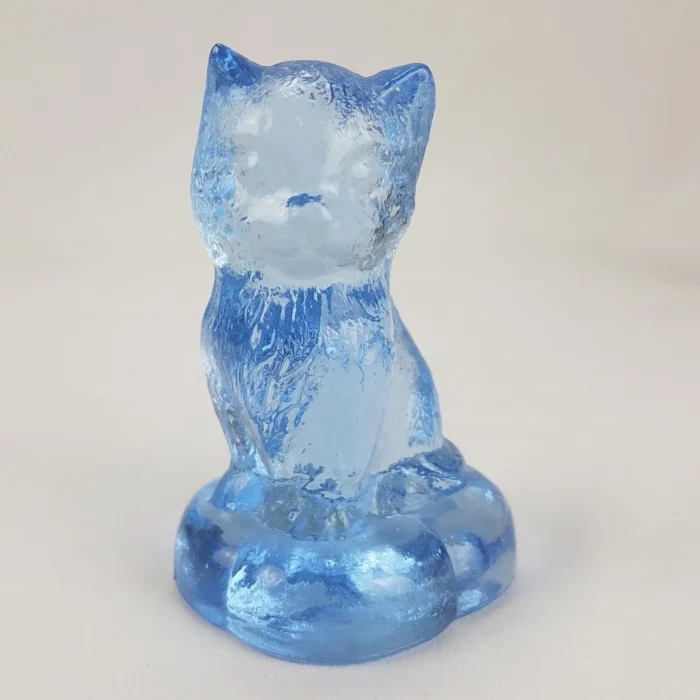 Boyd Crystal Glass "Kitten on Pillow" WILLOW BLUE Cat