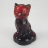 Boyd Crystal Art Glass "Kitten on Pillow" FLAME Cat Slag Glass