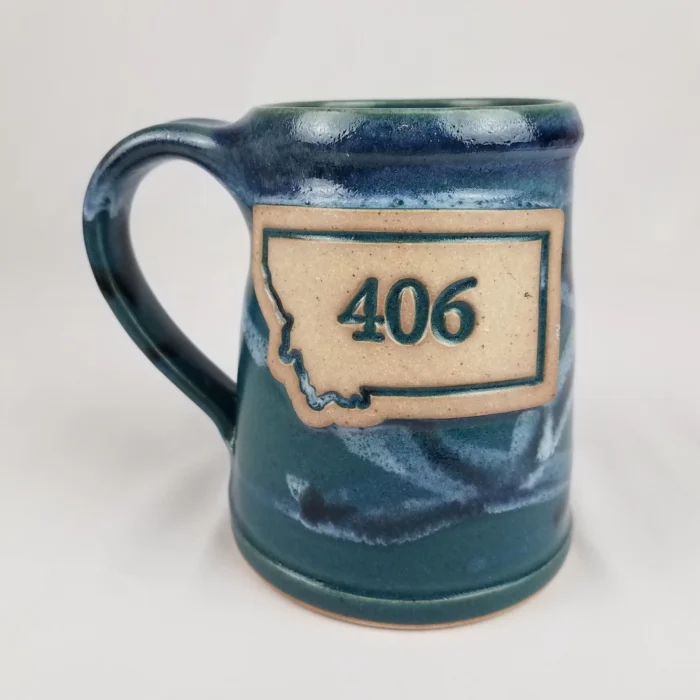 Whitefish Pottery Hand Thrown Mug 2017 Montana Area Code 406