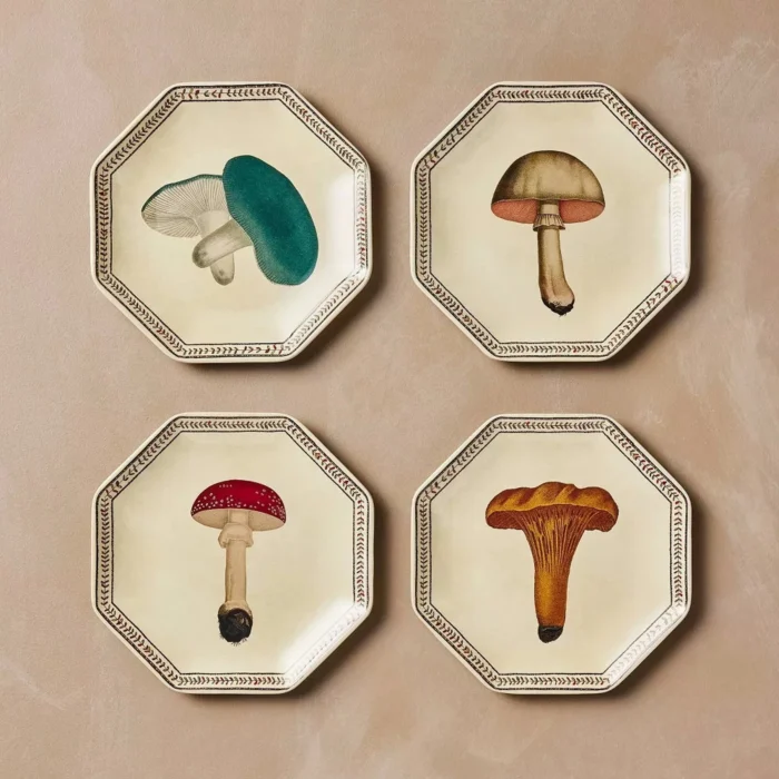 John Derian Target Mushroom Appetizer Plates 4pc Set Melamine