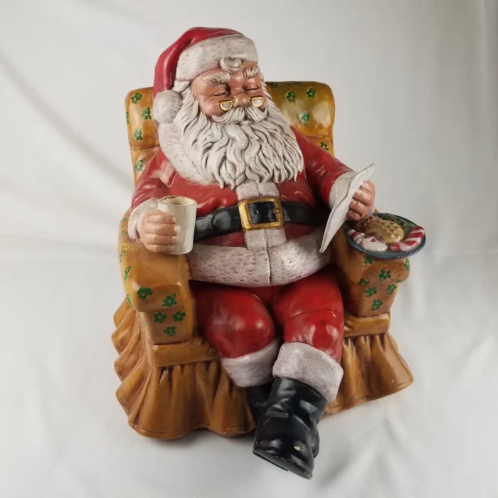 Vintage Santa Claus Christmas Cookie Jar - Alberta Mold Cookies and Milk