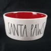 Rae Dunn Santa Paws White Ceramic 6" Pet Food Water Bowl - New