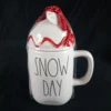 Rae Dunn SNOW DAY Coffee Mug with Ornament Topper NEW