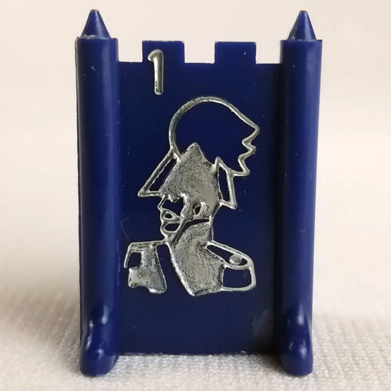 #1 MARSHALL (Blue) - Stratego (1961-1975) - Replacement Game Piece - Plastic