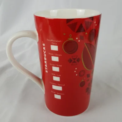 2013 Starbucks Coffee 16oz Holiday Mug - Red/Gold Siren