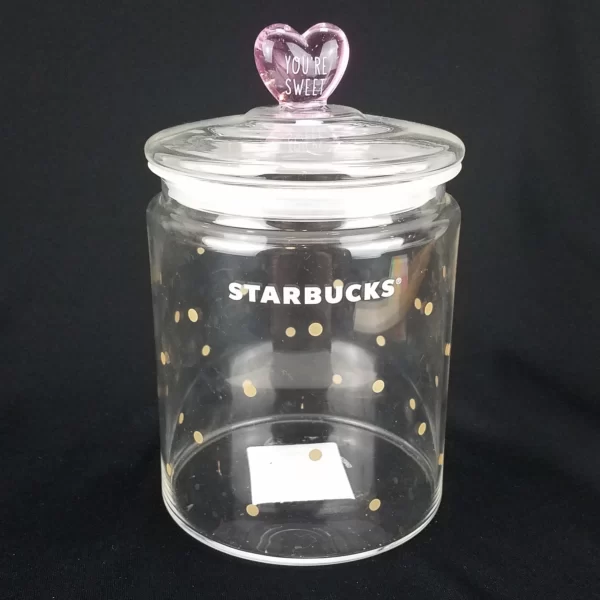 2016 Starbucks Coffee Korea Valentine Day Glass Canister - NEW