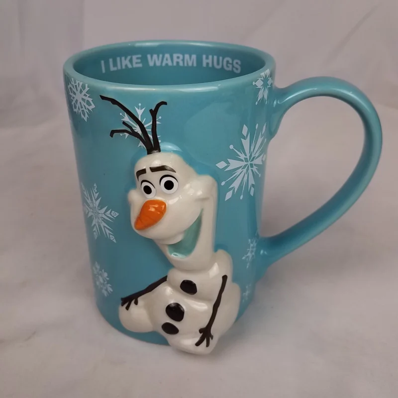 Disney Parks Mug 3D Olaf Frozen "I Like Warm Hugs" Snowflakes