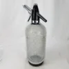 Retro Glass Seltzer Soda Siphon Dispenser Bottle Chrome Wire Mesh