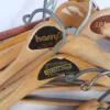 Vintage Wooden Wishbone Curved Suit Hangers with Locking No-Slip Pants Bar ~ 11