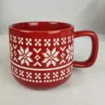 World Market FAIR ISLE Red Christmas Holiday Jumbo Mug