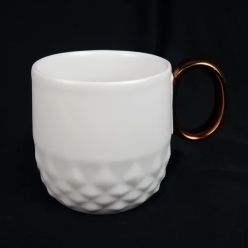 2013 Starbucks Coffee Mug 12oz Studded Gold Handle