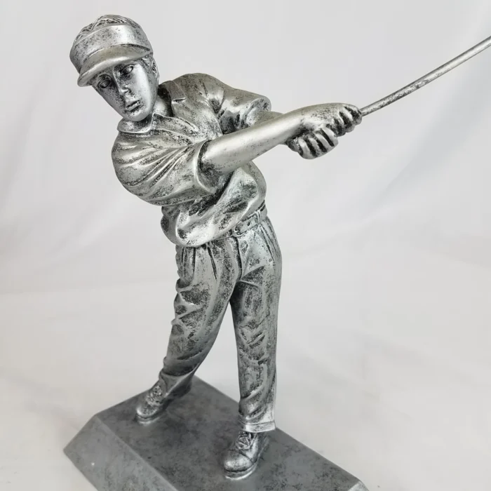 Golf Trophy Driving Swing - Resin Pewter Tone