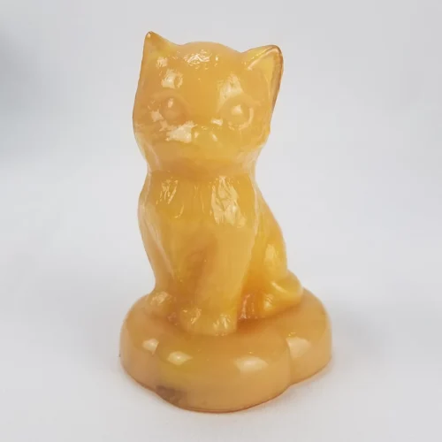 Boyd Crystal Glass "Kitten on Pillow" APRICOT Cat