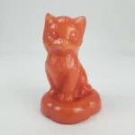 Boyd Crystal Glass "Kitten on Pillow" TOMATO CREME Cat