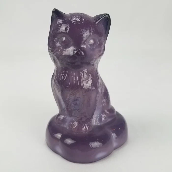 Boyd Crystal Art Glass "Kitten on Pillow" ROYALTY Cat Slag Glass