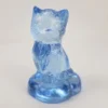 Boyd Crystal Art Glass "Kitten on Pillow" WILLOW BLUE Cat Slag Glass
