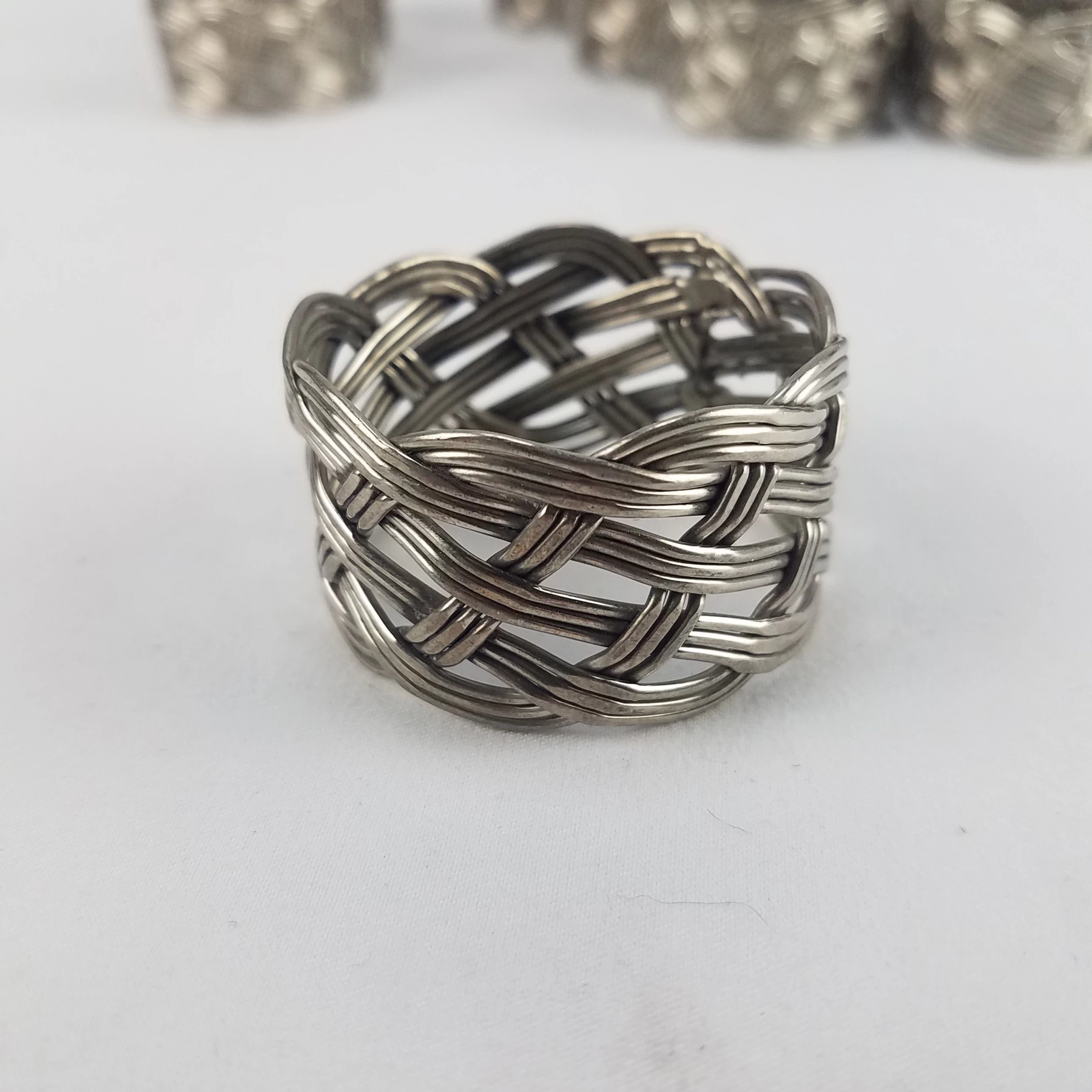 Napkin Rings Stainless Steel Braided Set of 15 - Image 2