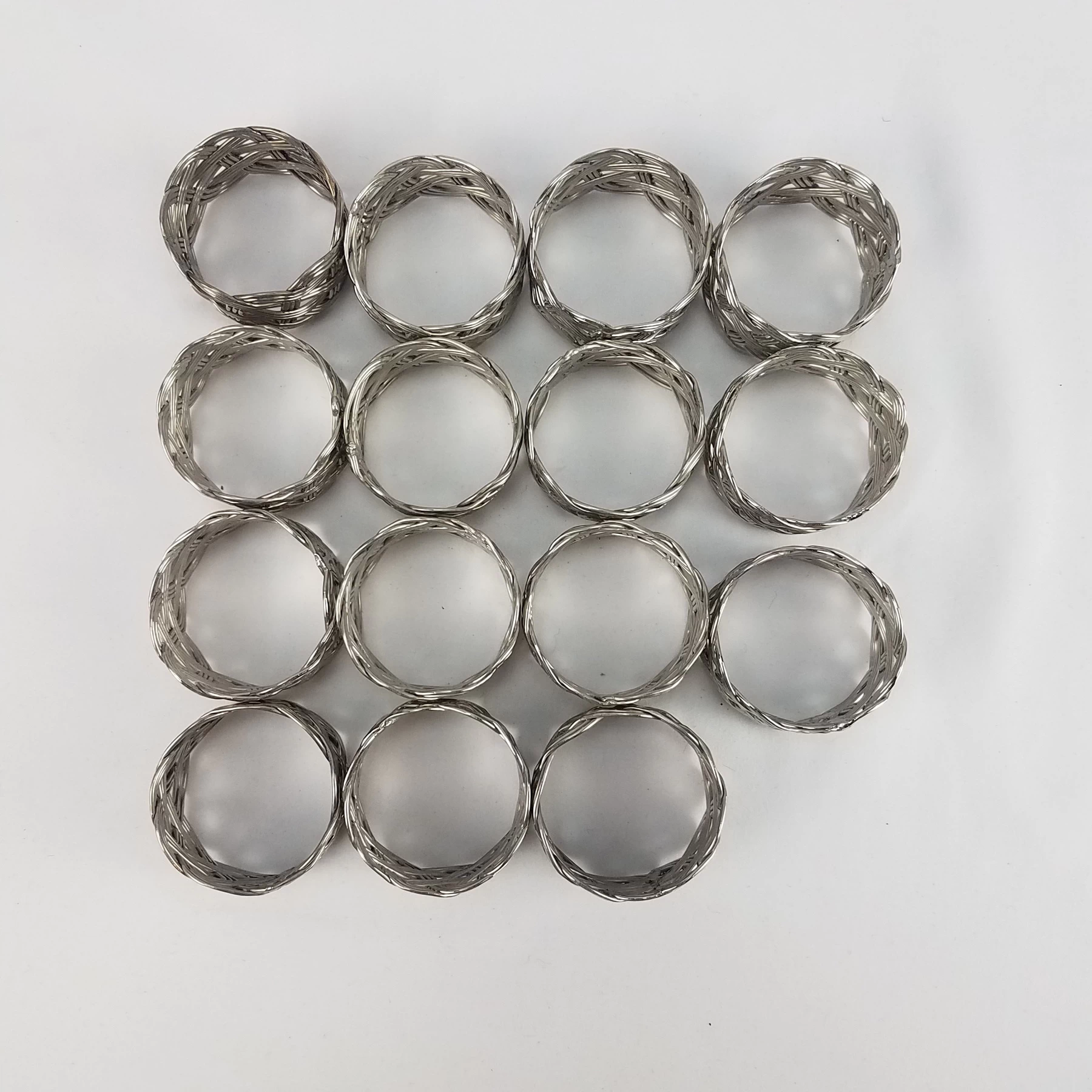 Napkin Rings Stainless Steel Braided Set of 15 - Image 4
