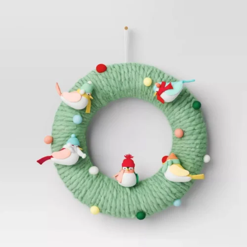 Featherly Friends Fabric Bird Christmas Wreath Target Wondershop 2023