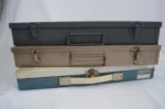 Lot of 3 Vintage Metal Slide Storage Boxes for Slides Coins ~ Smith-Victor Arel