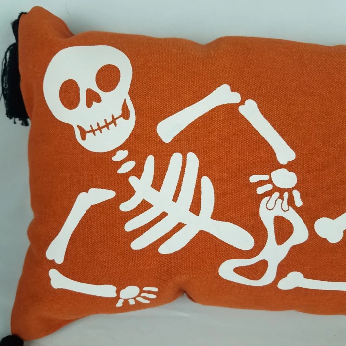 Target Bullseye 2023 Halloween Skeleton Rectangle Throw Pillow Orange