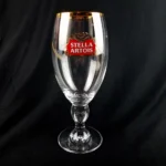 Stella Artois Belgian Crystal Beer Glass Gold Rim 40 CL EUC