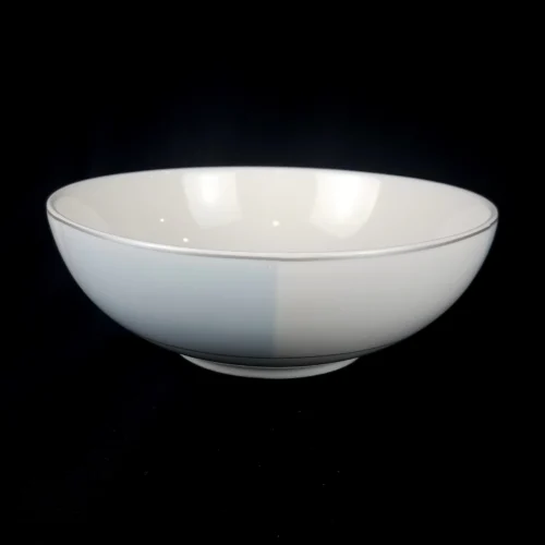 222 Fifth ESCALADE BLUE Cereal/Soup Bowl Porcelain White Light Blue Panel Rim