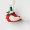 Featherly Friends Fabric Bird Christmas Ornament Target Wondershop 2023 Striped Hat
