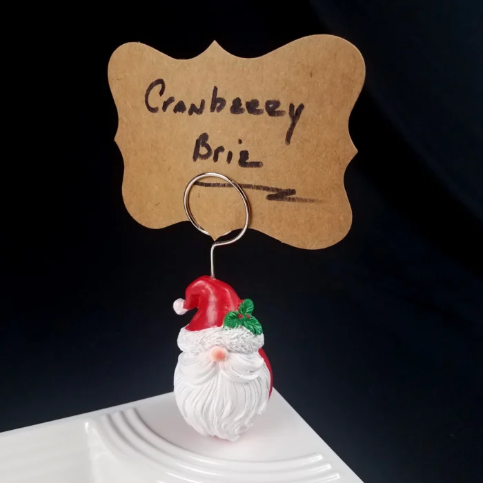Santa Gnome Christmas CARD HOLDER Dish Charm