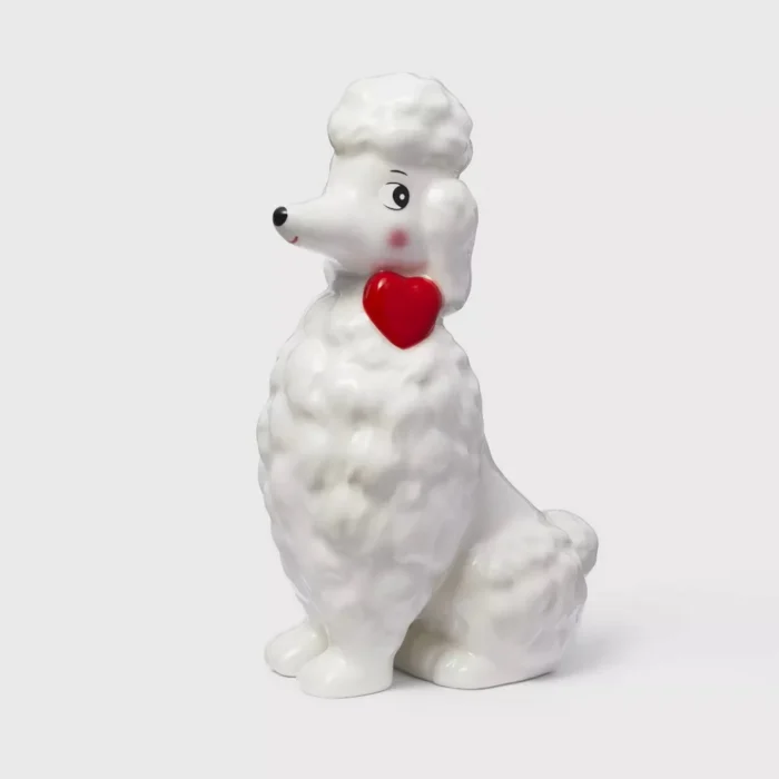 Valentine's Ceramic Poodle Figurine White Target Spritz 2024