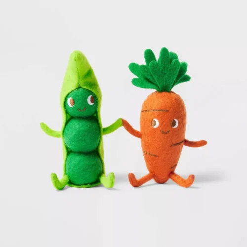 Easter Felt Figural Decor Pea & Carrot Duo Set Spritz 2024
