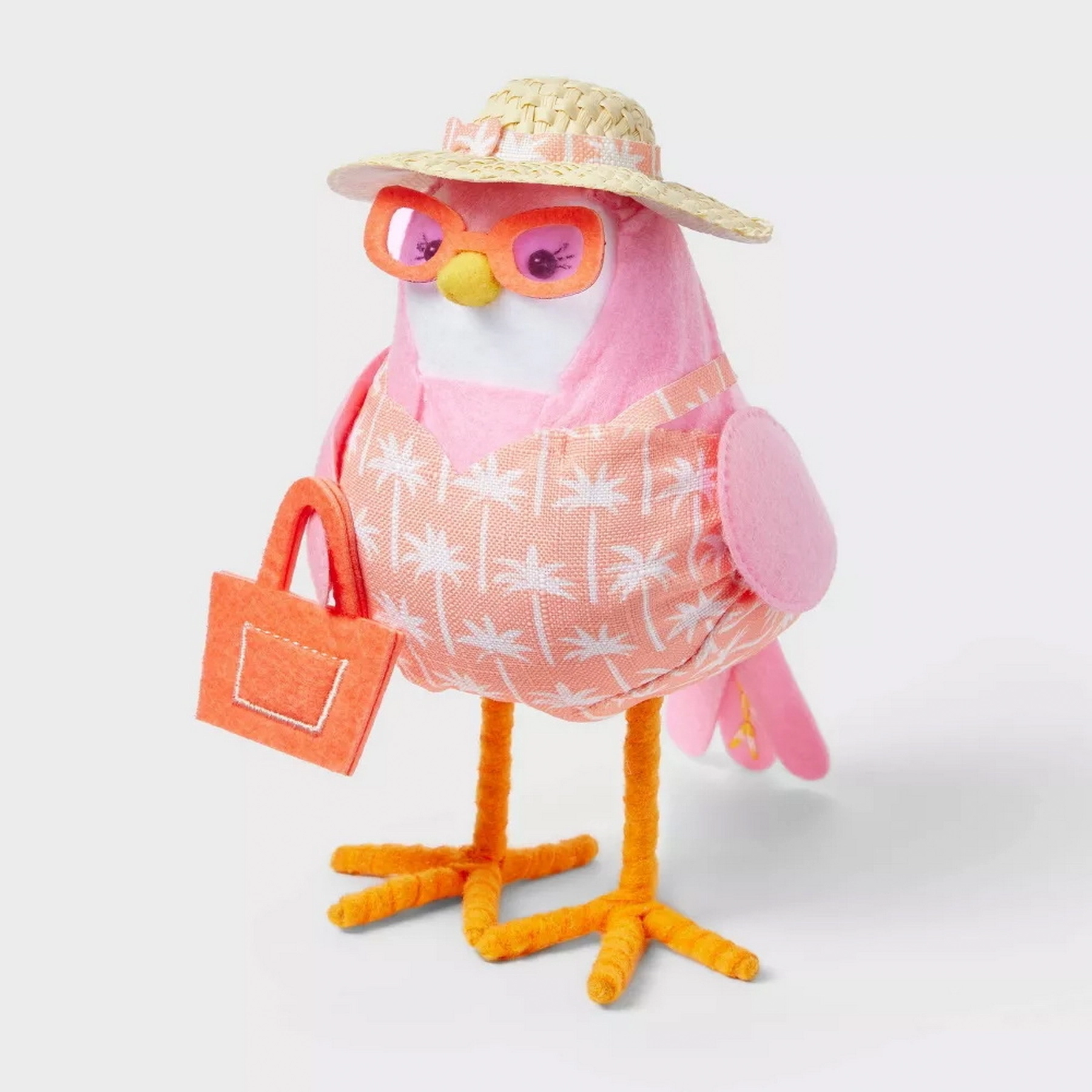 Target Sun Squad Featherly Friends CORAL Pink Fabric Bird 2024 Hat Purse