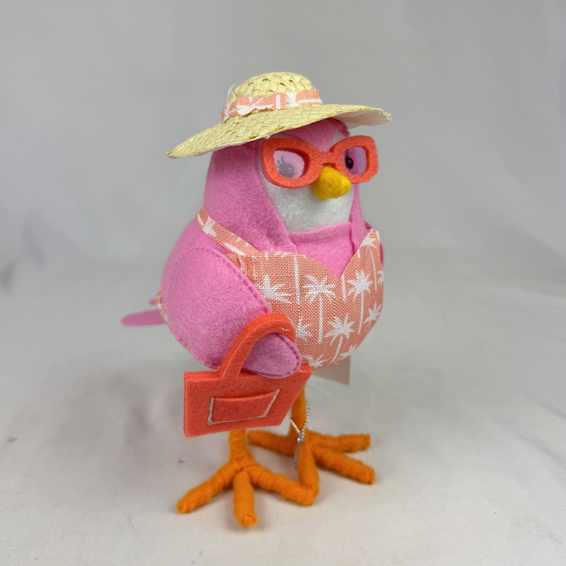 Target Sun Squad Featherly Friends CORAL Pink Fabric Bird 2024 Hat Purse - Image 2