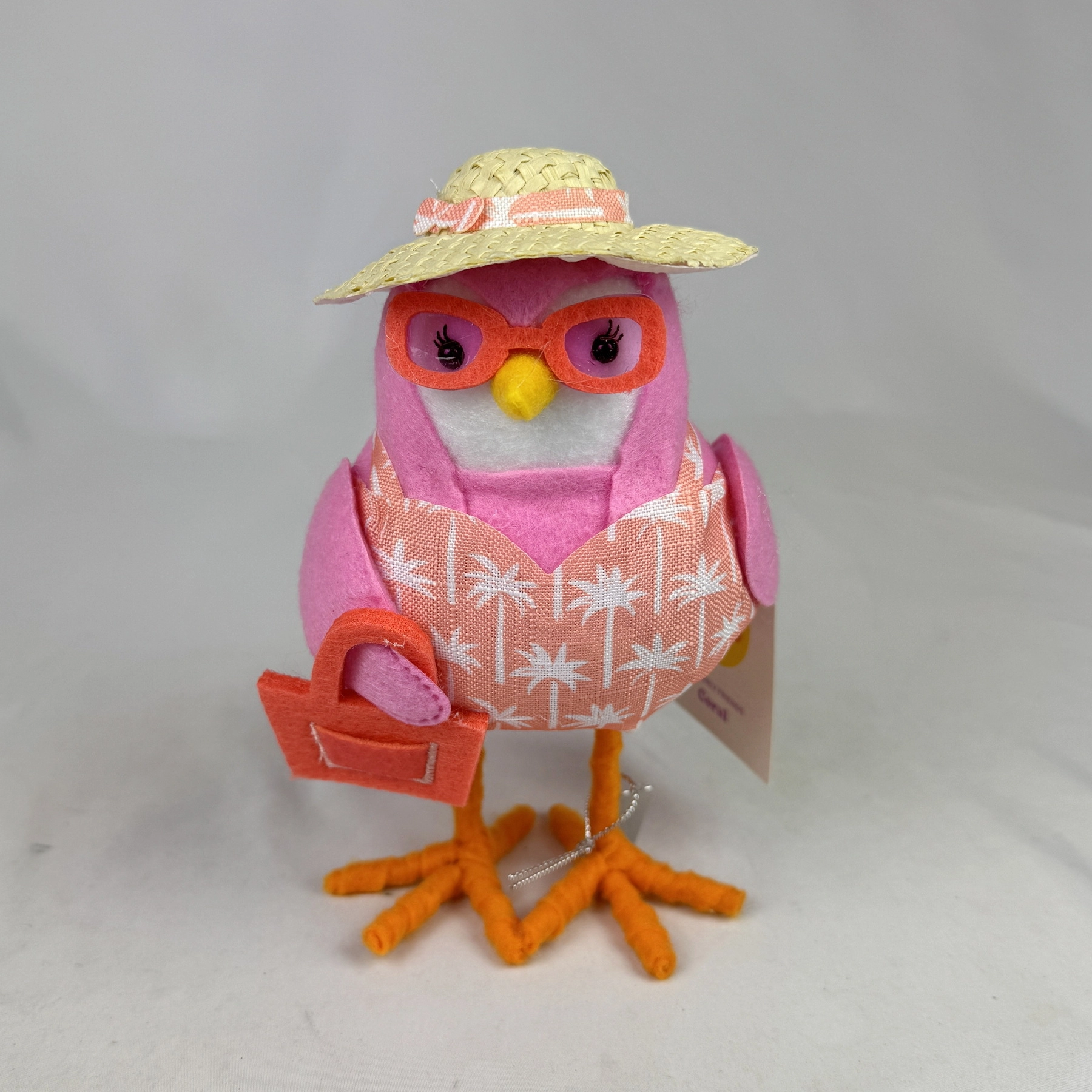 Target Sun Squad Featherly Friends CORAL Pink Fabric Bird 2024 Hat Purse - Image 3
