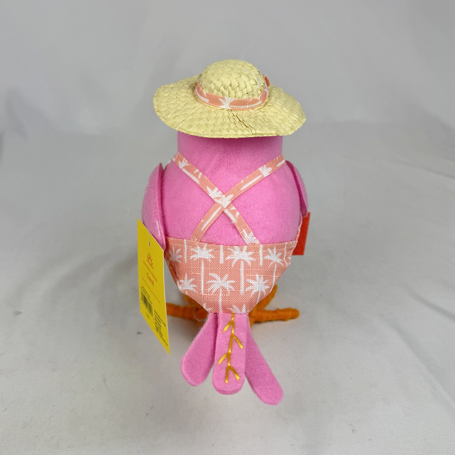 Target Sun Squad Featherly Friends CORAL Pink Fabric Bird 2024 Hat Purse - Image 6
