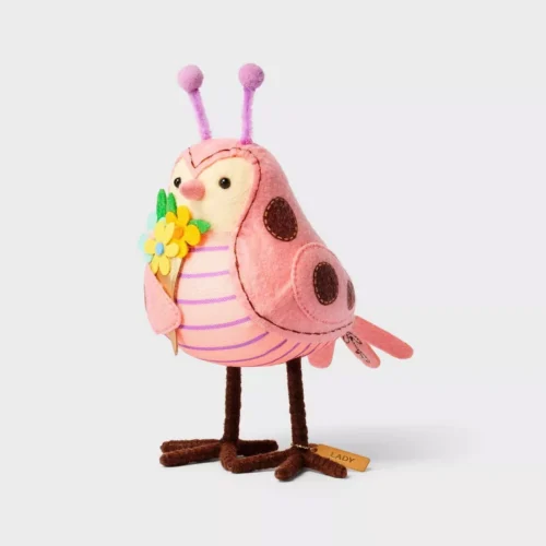 Target Easter Fabric Bird Figurine Decor LADY Pink Ladybug Spritz 2024