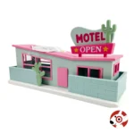 Summer Theme Lighted MOTEL Decor Target Bullseye Playground 2024,Larry's Basement,www.larrysbasement.com