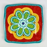 Pier 1 Imports Melamine Salad Plate SUNNY FLORAL Red