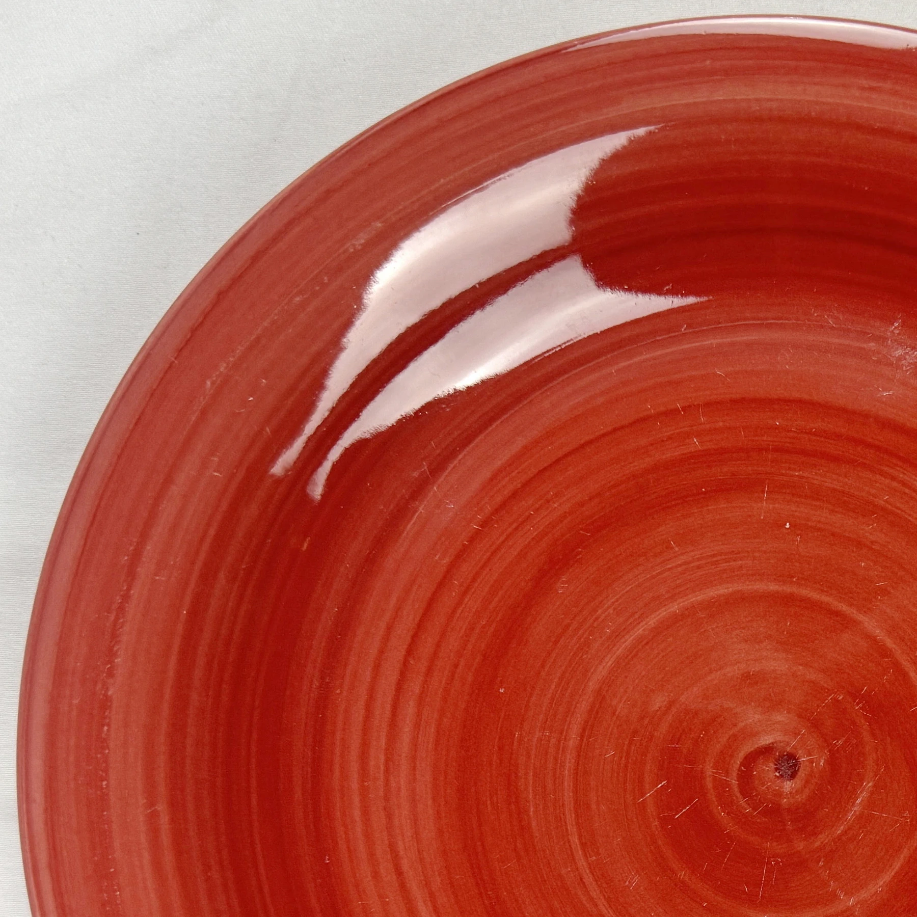Citrus Grove Red Swirl Salad Plate Hand Painted - Image 2