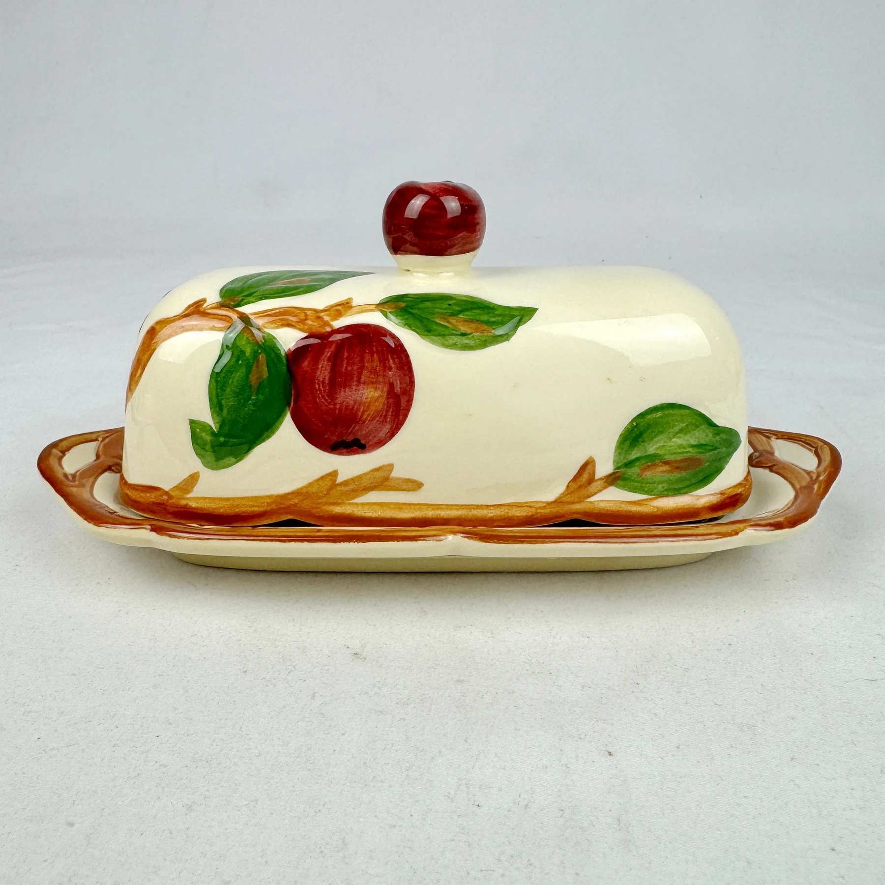 Franciscan APPLE (USA) Butter Dish with Finial Top Lid - Image 4