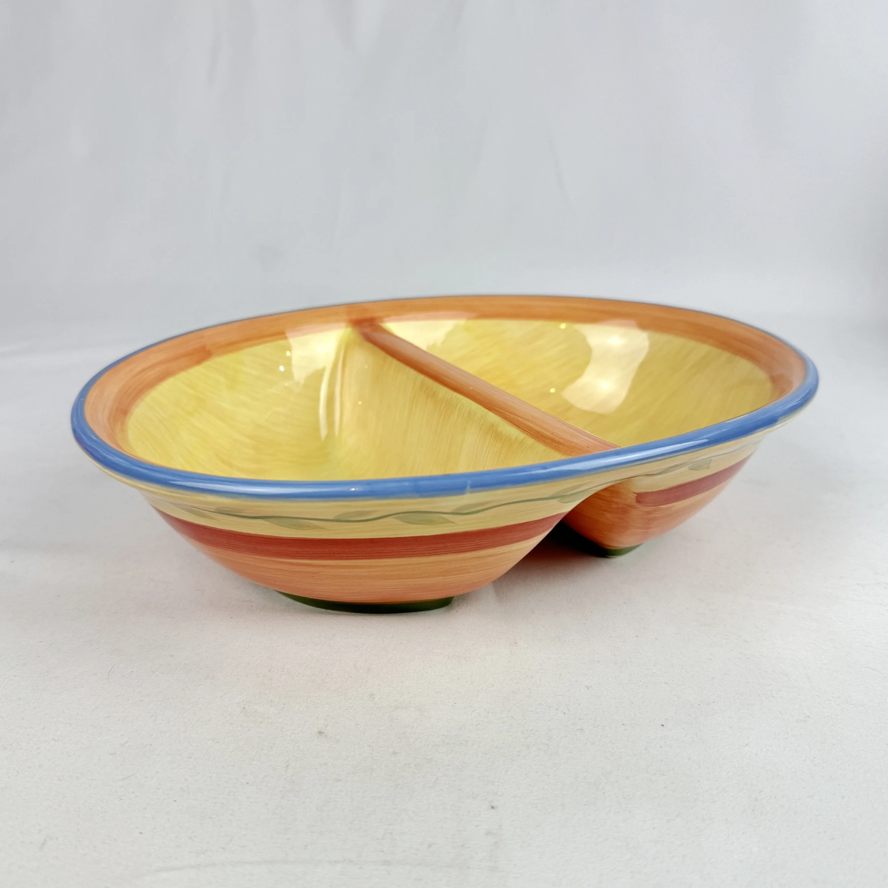 Pfaltzgraff NAPOLI 10.25" Oval Divided Vegetable Bowl