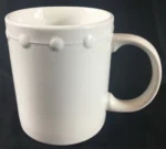 Oneida EVENING PEARLS Mug, White, Embossed Dots, Smooth, No Trim