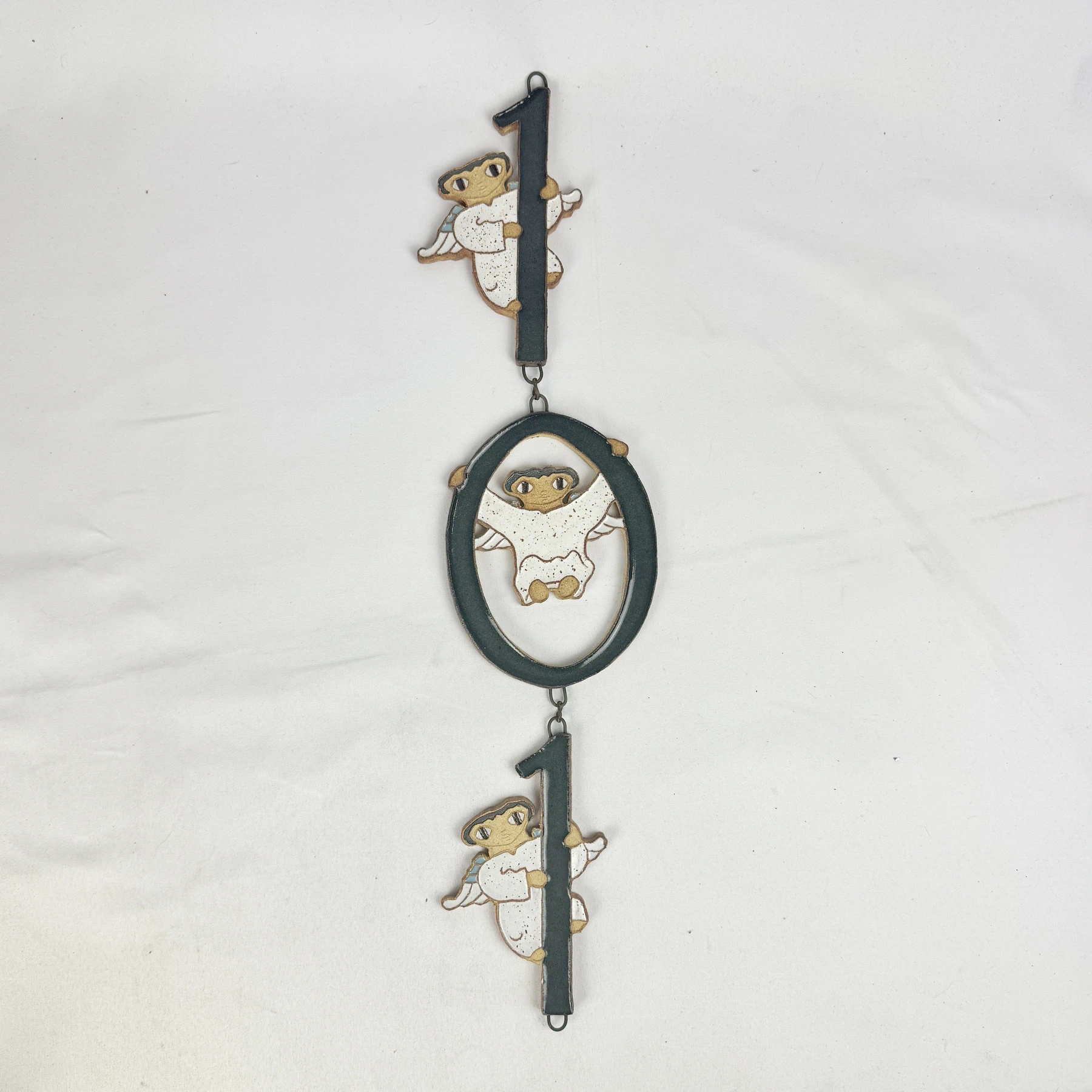 St. Andrew's Abbey Ceramics Clay Pottery Angel Number Plaque 101 (set of 3)