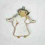 St. Andrew's Abbey Ceramics Clay Pottery ANGEL WITH CELL PHONE Plaque