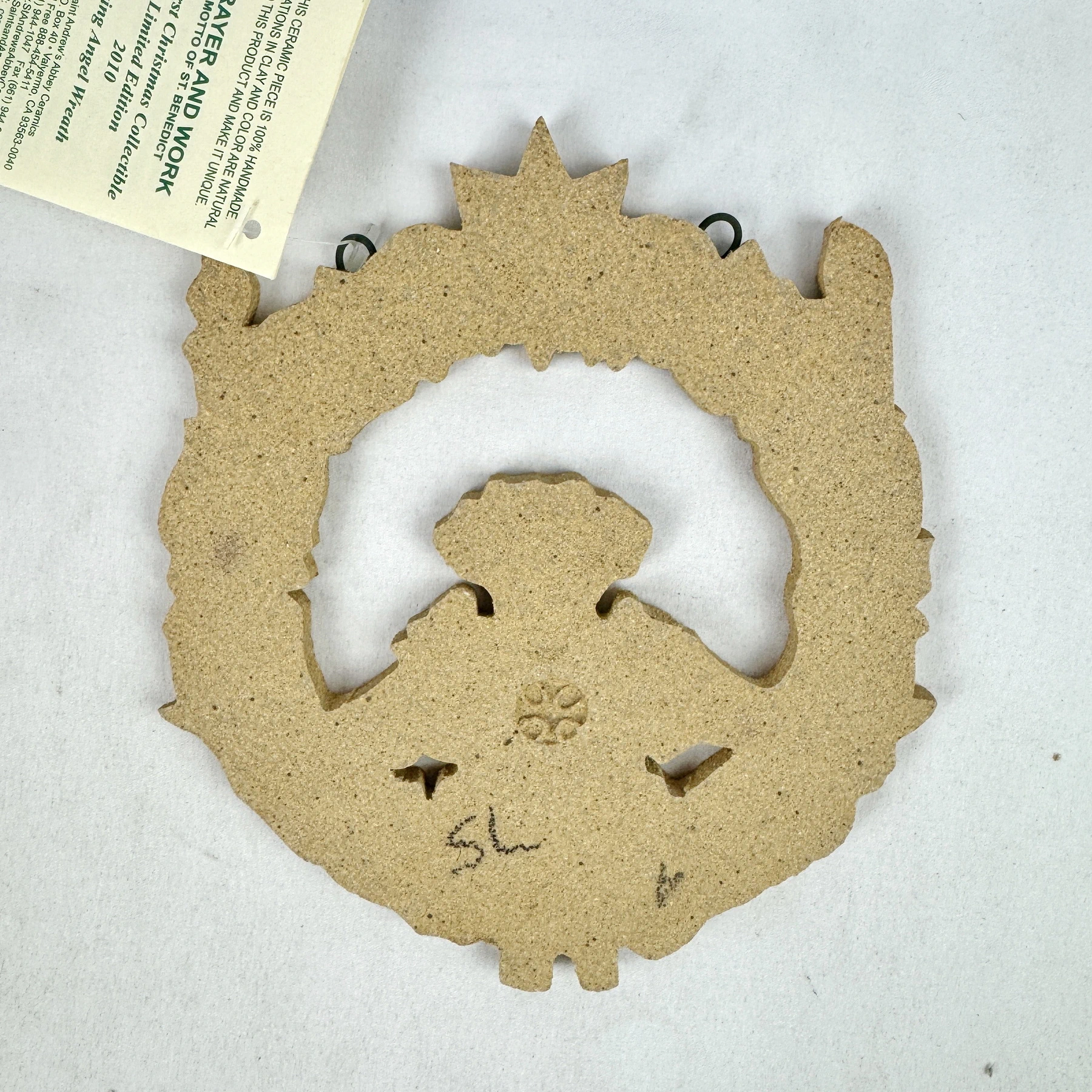 St Andrew's Abbey Ceramics Limited Edition 2010 SINGING ANGEL Wreath Christmas - Image 2