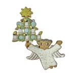 St. Andrew's Abbey Ceramics Clay Pottery CHRISTMAS TREE ANGEL Plaque