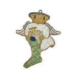 St. Andrew's Abbey Ceramics Clay Pottery CHRISTMAS STOCKING ANGEL Plaque