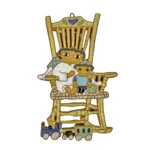 St. Andrew's Abbey Ceramics Clay Pottery ANGEL & CHILD IN ROCKING CHAIR Plaque