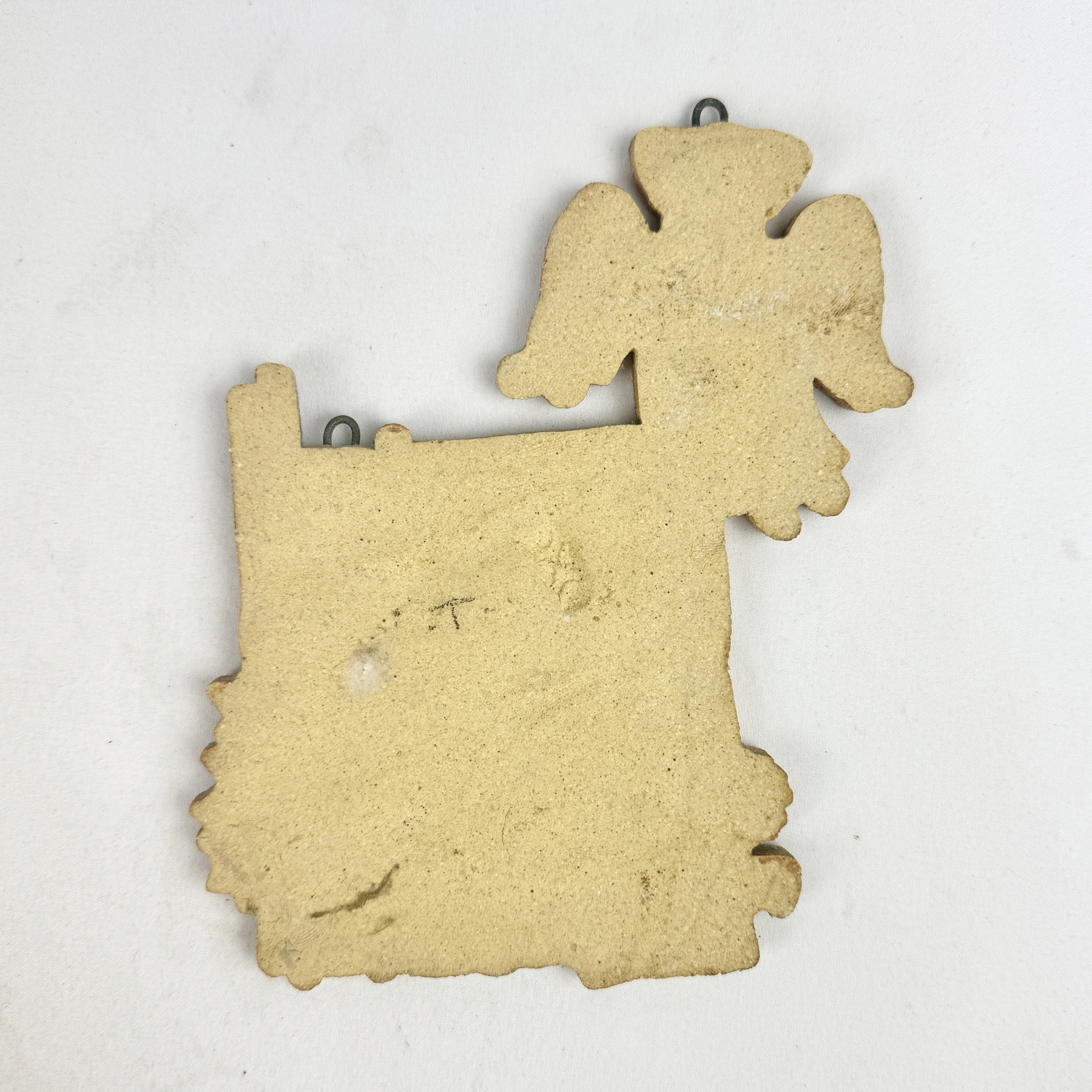 St. Andrew's Abbey Ceramics Clay Pottery ANGEL WATCHING OVER HOUSE Plaque - Image 2