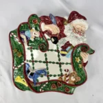 Fitz & Floyd Christmas SANTA'S LIST Figural Canape Plate